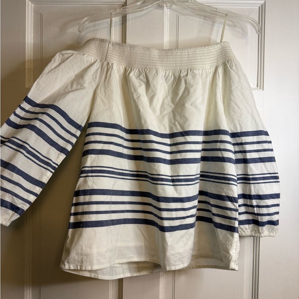 Vineyard Vines Breaker Stripe Off the Shoulder Top - Picture 2 of 3